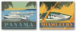 Miami-Cuba and Panama Set by David Grandin 28"x22" Art Print Poster