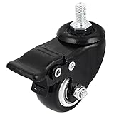 uxcell トロリー 8mm スレッド ロータリー スイベル ブレーキ ホイール キャスター 4個 幹