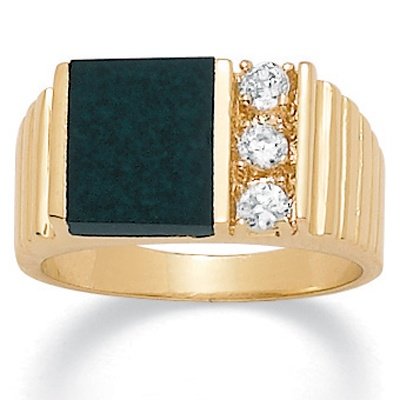 Mens Onyx/DiamonUltra™ Cubic Zirconia Ring
