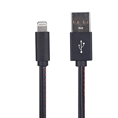 3 Feet 8 Pin Leather Premium Durable iPhone 5S/6S/6Plus Data Sync Cable / Charging Cable for iPhone 6/6 Plus, iPhone 5/5S/5C , iPad Mini, iPod Touch 5th Generation