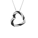 Sterling Silver Black and Diamond Pave Twist Heart Pendant (1/4 cttw, H-I Color, I2-I3 Clarity), 18"