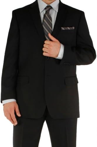 Angelo Rossi Men's Tone on Tone 2 Button Modern Fit Suit 42R Black