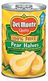 Del Monte Pear Halves in 100% Juice 15 oz (Pack of 12)