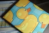 Gingham Duck Blue & White Fabric Shower Curtain Yellow Rubber Ducks Duckies Kids Pattern