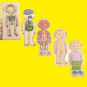 Hape Beleduc Your Body - Girl 5 - Layer Wooden Puzzle by
