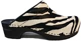 Retro Safari Padded Zebra Open Back Wood clogs