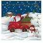 Truckin with Santa Christmas Shower Curtain