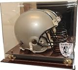 Oakland Raiders Mahogany Finished Acrylic Helmet Display