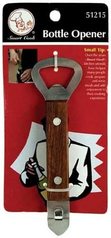 Bottle Opener with Can Punch, Wooden Handle