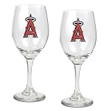 Los Angeles Angels 2-Piece Wine Glass Set  (Primary Logo)