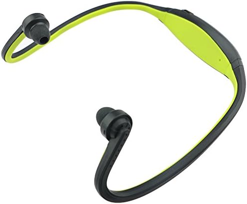 Rebelite Jacked Rabbit Sport Wrap Around Bluetooth Earbud Headphones - Built-in Mic, Integrated Controls, Rechargeable Battery, Different Size Earbud Tips Included (Glowing Green)