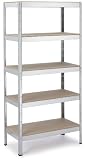 Produkt-Bild: Schulte 109750 Steck-Grundregal, 5 Holzb&ouml;den, H 180 x B 90 x T 45 cm, 200 kg Traglast, Stahl, verzinkt