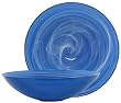 Colorful Art Glass Cobalt Blue Large Round Buffet Bowl 15 1/2"D, 4 1/2"D