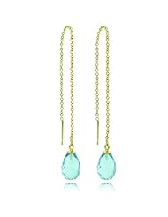 10k Yellow Gold Blue Topaz Briolate Gemstone, Birthstone of December