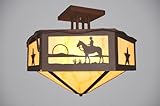 IMAGE OF Cowboy Sunset Hexagon Ceiling Mount