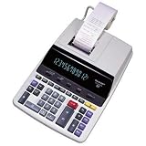 New Sharp Electronics 12 Digit Commercial Printing Calculator Fluorescent Power Adapter Powered