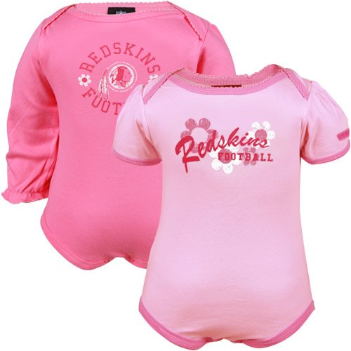 Gerber Washington Redskins Infant Girls Pink Flower Power 2-Pack Creeper Set (3-6 Months)