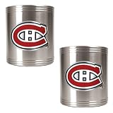 NHL Montreal Canadiens Two Piece Stainless Steel Can Holder Set- Primary Logo