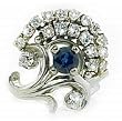 Estate 1.10 ct tw Diamond and Sapphire Ring by Jabel