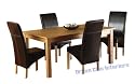 Ash Veener Extending Rectangular Dining Set with 4 Bycast Leather Chairs