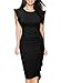 Miusol Women's Business Retro Ruffles Slim Cocktail Pencil Dress (Small, Black)
