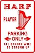 HARP PLAYER PARKING instrument angel sign