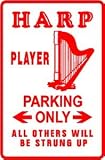HARP PLAYER PARKING instrument angel sign