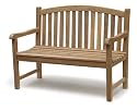 Teak Curved Back Garden Bench 1.2m
