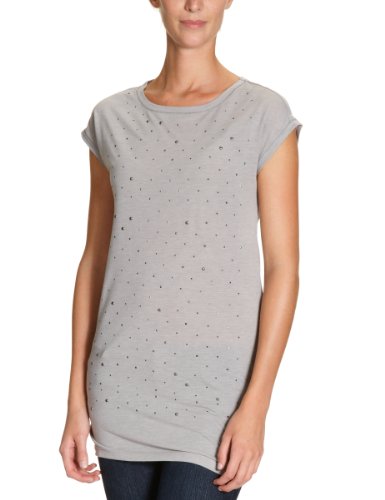 Oui Damen T-Shirt 26019, Gr. 36, Grau (light grey 9235) Preisvergleich