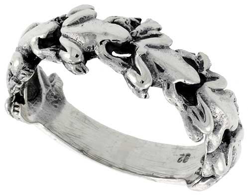 Sterling Silver Polished Frog Band Ring