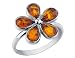 Amber Flower Ring in Sterling Silver .925