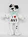 Plush Stuffed Dalmatian Dog toy with I Love Avi
