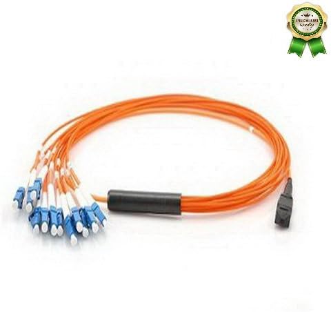 Asterwall - 1 Pack X 50/125 OM2 Multimode Plenum MTP/MPO to SC Breakout Fiber Patch Cable - 12 Fiber - 50 Meter - Premium Quality
