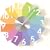 I.D.E.Ainternational Card Wall Clock �|�����v �J���t�� LCW030-Colorful 2190186