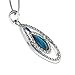 Embolden Jewelry Best New Silver and Blue Green Abalone Paua Shell Oval Teardrop Double Layered Designer Style Necklace
