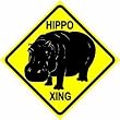 HIPPO CROSSING sign * st BIG HIPPO zoo