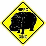HIPPO CROSSING sign * st BIG HIPPO zoo