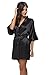 The Bund Women's Short Kimono Robes for Bridesmaid Black L Size