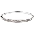 14K White Gold Diamond Bangle Bracelet - 1.50 Ct.