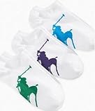 Polo Ralph Lauren Girl's 3-Pack Assorted Big Pony Ped Socks