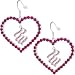 ROCAWEAR Pink Austrian Crystal RW Hollow HEART Silver Earrings