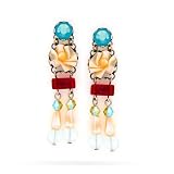 Ayala's Hip Fabrics Earrings in Baby Blue, Pearl and Burgundy #8435 AE OE