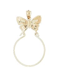 Dazzlers Solid 14k Gold Butterfly Holder Charm Pendant Available in three colors from jewelsberry (weights: 2.1 grams only)