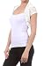 Sexy Lace Women's Hemmed Sleeve Smocked Bolero Wrap Ruffled Stretch Shrug (X-Large, Ivory Floral Lace)