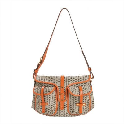 Mia Bossi MB503 Reese Messenger Diaper Bag in Tangerine Orange