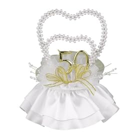 Hortense B. Hewitt Wedding Accessories 50th Anniversary Pearl Heart Cake Top