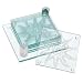 Global Decor Sun Pattern Glass Coasters and Stand, Set of 6