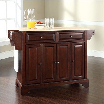 Best Price Crosley Furniture LaFayette Natural Wood Top Mahogany Kitchen Island