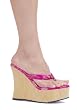 4.5 Inch Wedge Women'S Size Shoe With Asian Print Thong Strap
