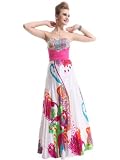 Ever Pretty Floral Printed Ruffles Sweetheart Neckline Sequins NWT Prom Gown 09633